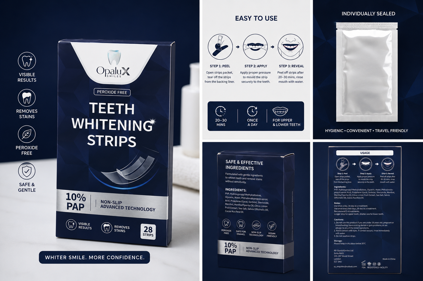 10% PAP Whitening strips