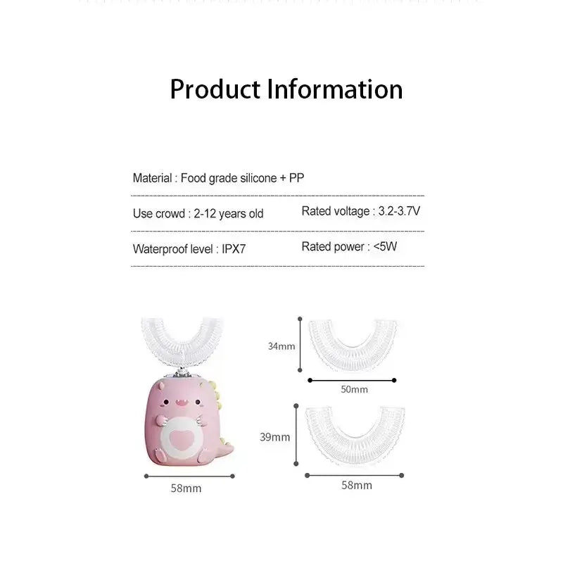 OpaluX Kids Smart 360° U-Shaped Electric Toothbrush